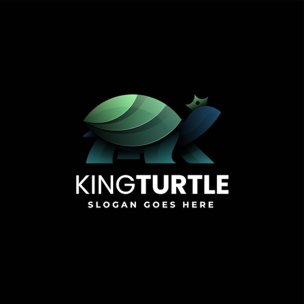 Vector Logo Illustration Turtle Gradient Colorful Style