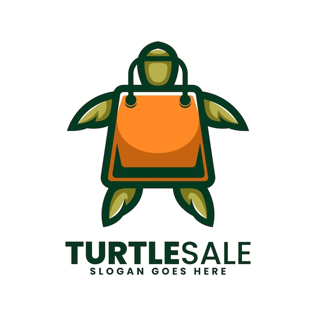 Vector vector logo illustration turtle sale simple mascot style