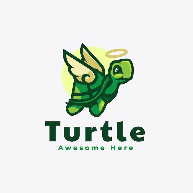 Vector Logo Illustration Turtle Simple Mascot Style