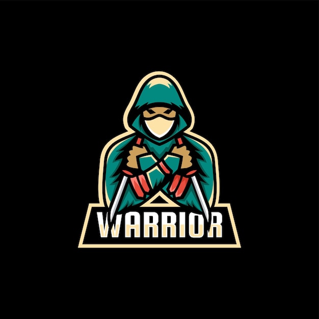 Vector Logo Illustration Warrior ESports and Sports Style