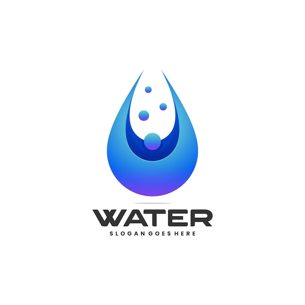 Vector Logo Illustration Water Gradient Colorful Style