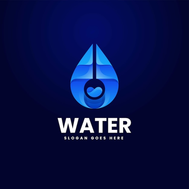 Vector Logo Illustration Water Gradient Colorful Style