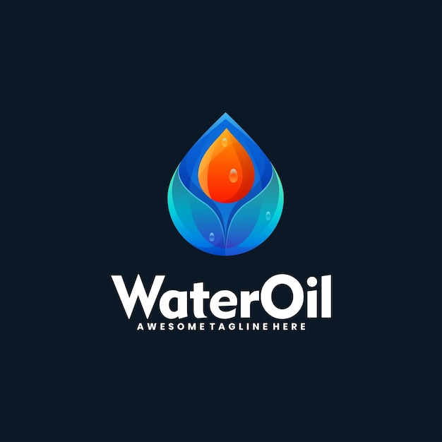 Vector Logo Illustration Water Oil Gradient Colorful Style