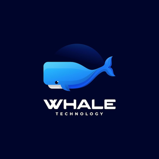 Vector Logo Illustration Whale Gradient Colorful Style