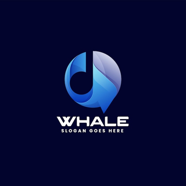 Vector Logo Illustration Whale Gradient Colorful Style