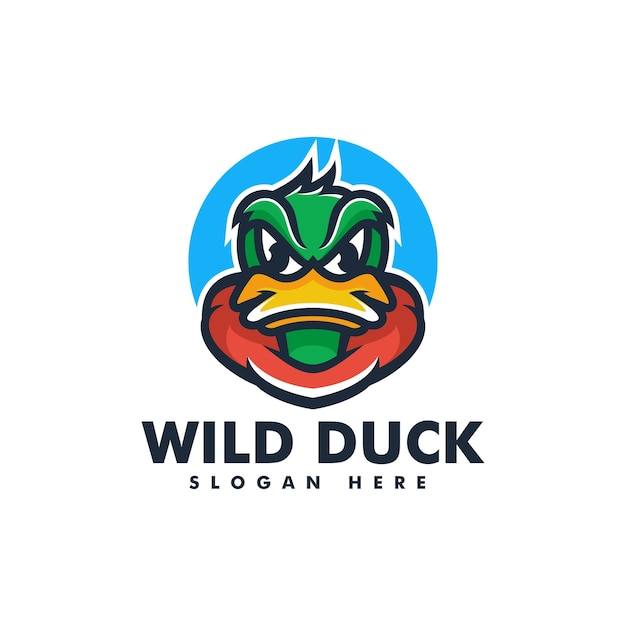 Vector Logo Illustration Wild Duck Mascot Cartoon Style