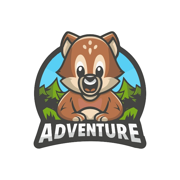 vector logo illustration with adventure text with animal