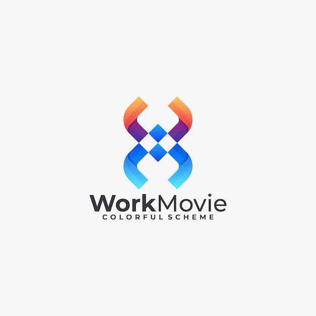 Vector Logo Illustration Work Movie Gradient Colorful Style