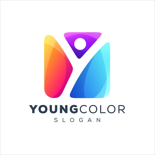 Vector vector logo illustration young letter y gradient colorful style