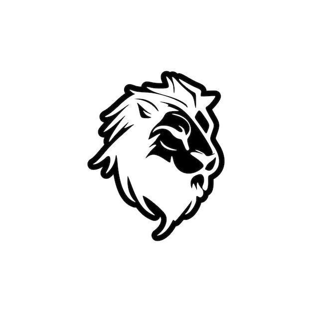 Vector logo of a lion composed of black and white elements kept simple