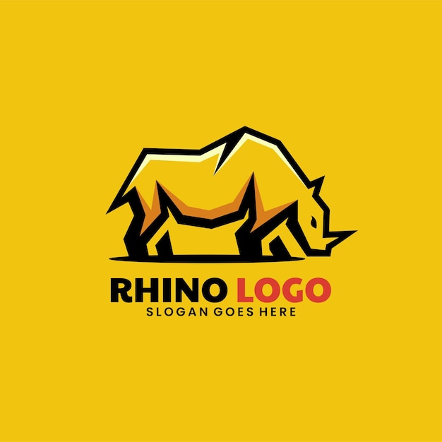 Vector logo rhino mascot style