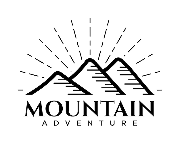 Vector Logo Simple Minimalist Mountain Adventure