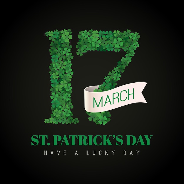 Vector logo for St Patricks Day 17 March Happy St Patricks Day