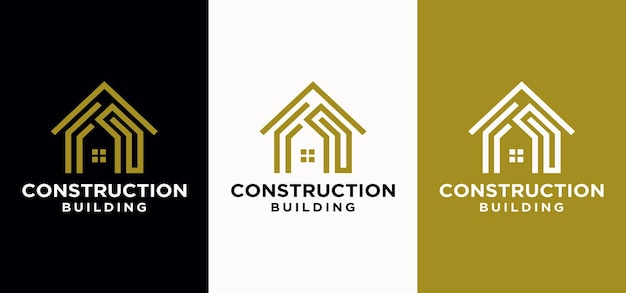 Vector Logo Template Construction of houses and building, modern architect, contractor business logo