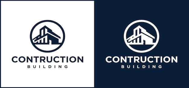 Vector Logo Template Construction of houses and building, modern architect, contractor business logo