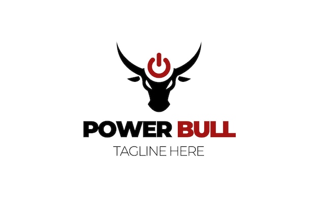 A vector logo template featuring an iconic image of a bull, cow, Power, or cattle head, symbolizing