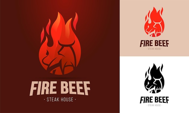 Vector logo template for restaurant specializing in grilled meats