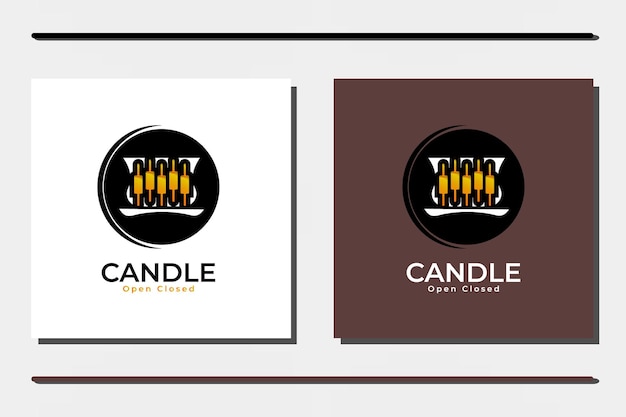 Vector logo with candlestick trading chart analyzing in forex