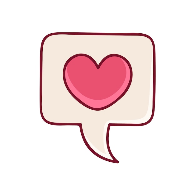 Vector love bubble speech symbol social media post valentine vector illustration