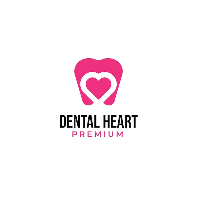 Vector love dental logo design concept illustration idea