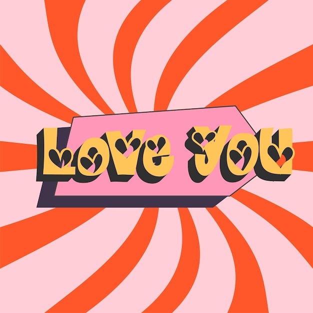 Vector vector love design vintage colour style 90s