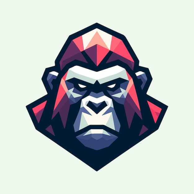 Vector low poly gorilla monkey