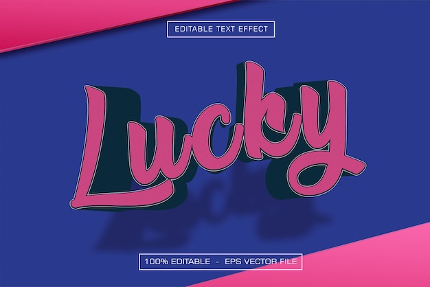 Vector vector lucky text effect editable with modern font style