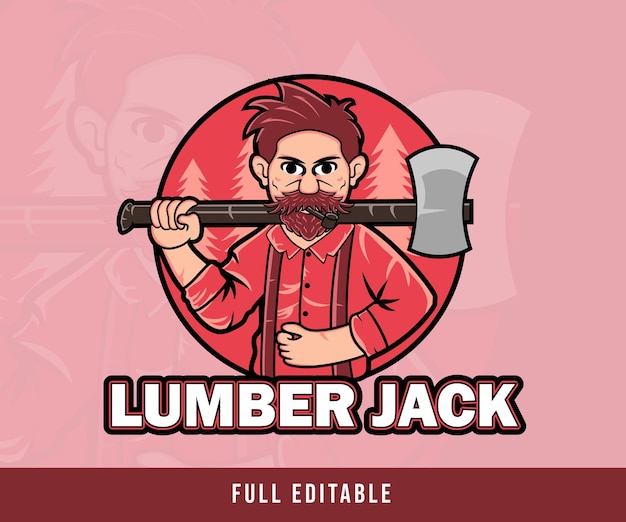 Vector lumber jack's mascot logo