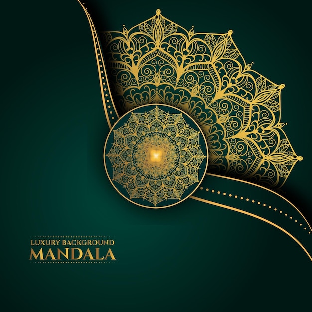 Vector luxury ornamental gold mandala design and background beautiful color