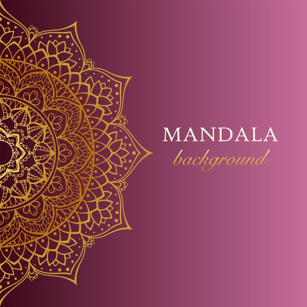 Vector vector luxury ornamental indian mandala design background in gold color