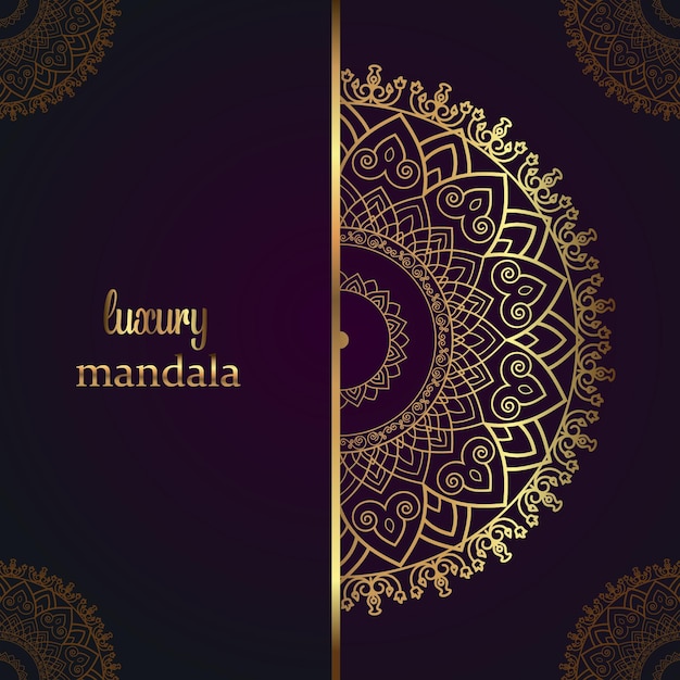 Vector vector luxury ornamental mandala background with golden decoration.