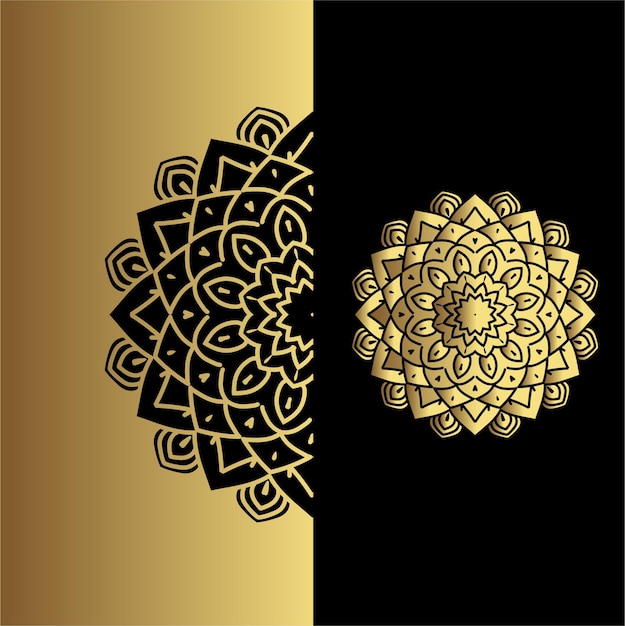 Vector luxury ornamental mandala effect design background in gold color