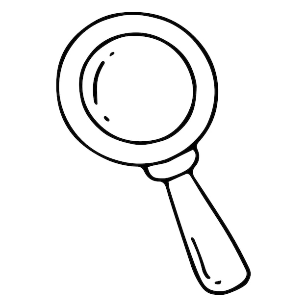 Vector magnifier icon A handdrawn doodle Back to School education