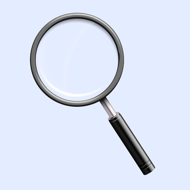 Vector vector magnifying glass on checkered background