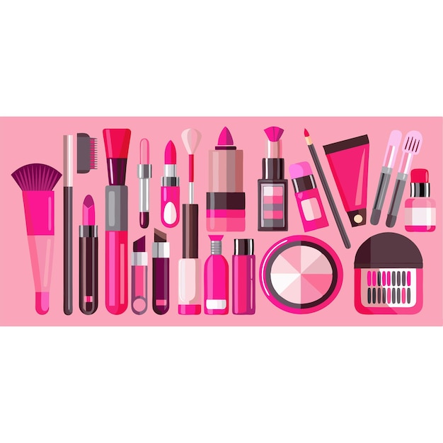 Vector vector makeup products set