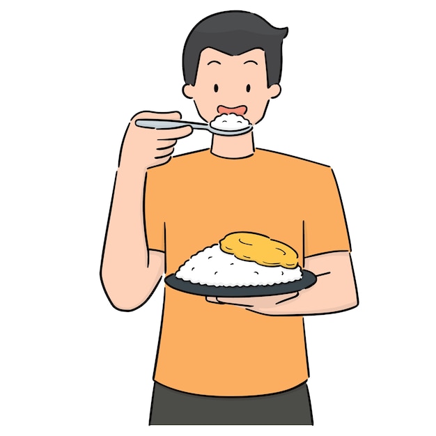 vector of man eating