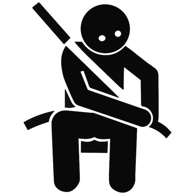 Vector man will wear a seat belt for safety driving illustration