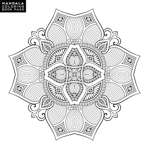 Vector mandala black background