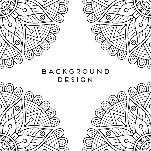 Vector mandala black background