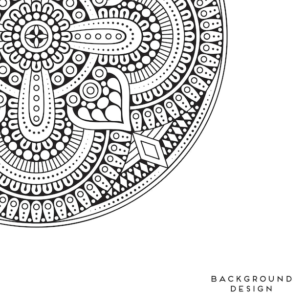 Vector mandala black background