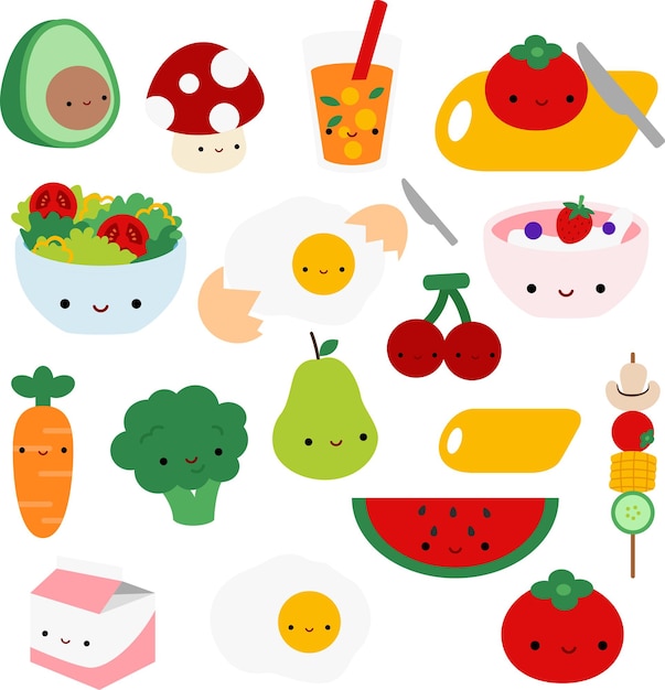 a vector of many organic foods