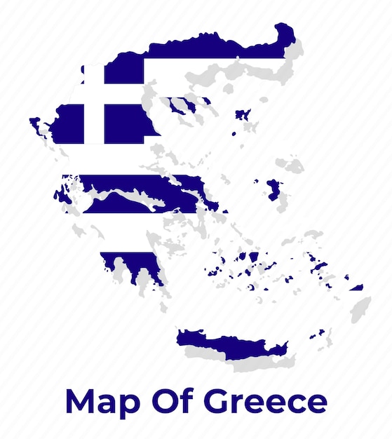 Vector map of greece with national flag