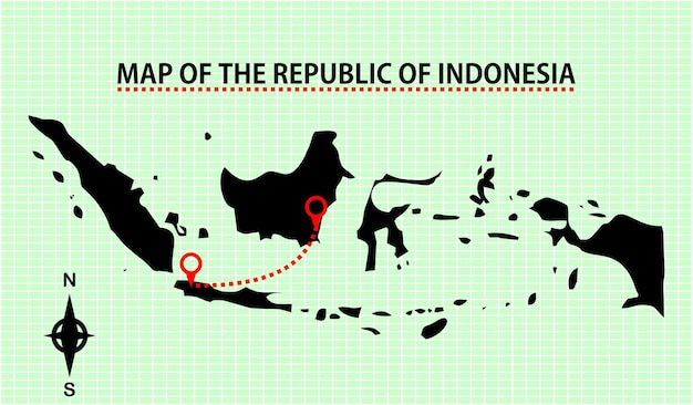 VECTOR MAP OF INDONESIA WITH GRID BACKGROUND. ACCOMPANYED WITH DIAGRAM GRAPHICS