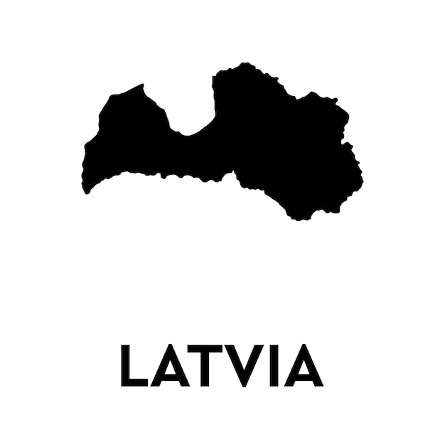 Vector map Latvia Isolated vector Illustration Black on White background EPS Illustration