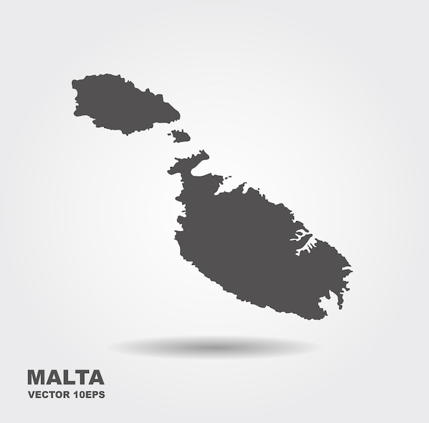 Vector map Malta Flat vector icon with shadow