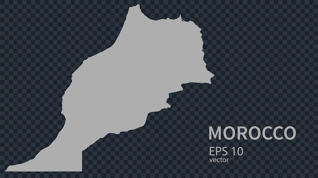 Vector map of Morocco with borders isolated on background flat style