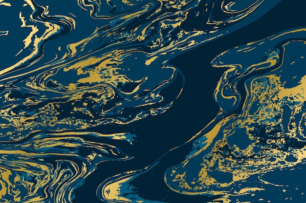 Vector marble blue and gold texture