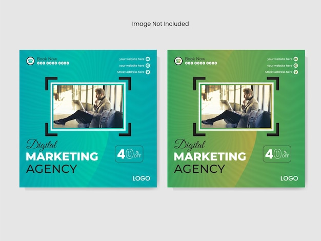 Vector marketing agency social media post or instagram post design template