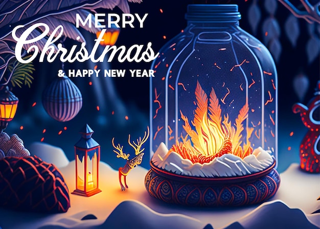 Vector marry Christmas awesome Banner template