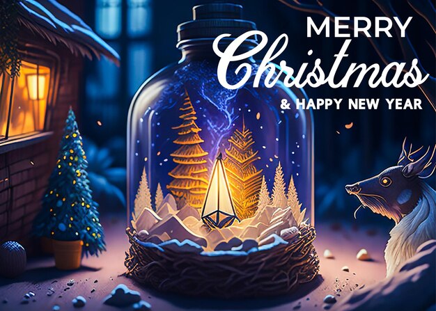 Vector marry Christmas awesome Banner template